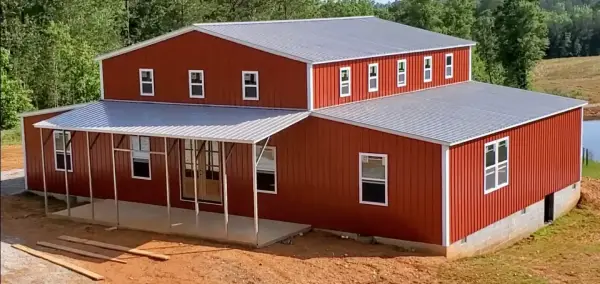 Carolina vertical style barn. Main unit 30′ wide 40′ long and 16′ tall