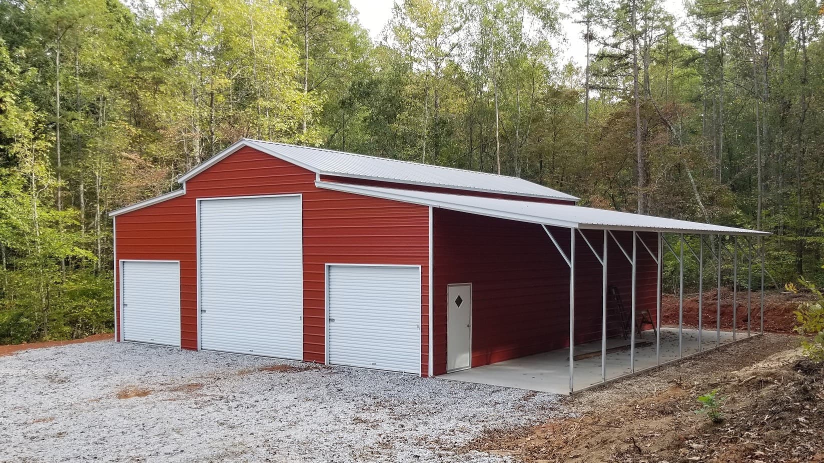 Carolina vertical roof style. Main unit 12&#8242; wide x 45&#8242; long x 14&#8242; tall
