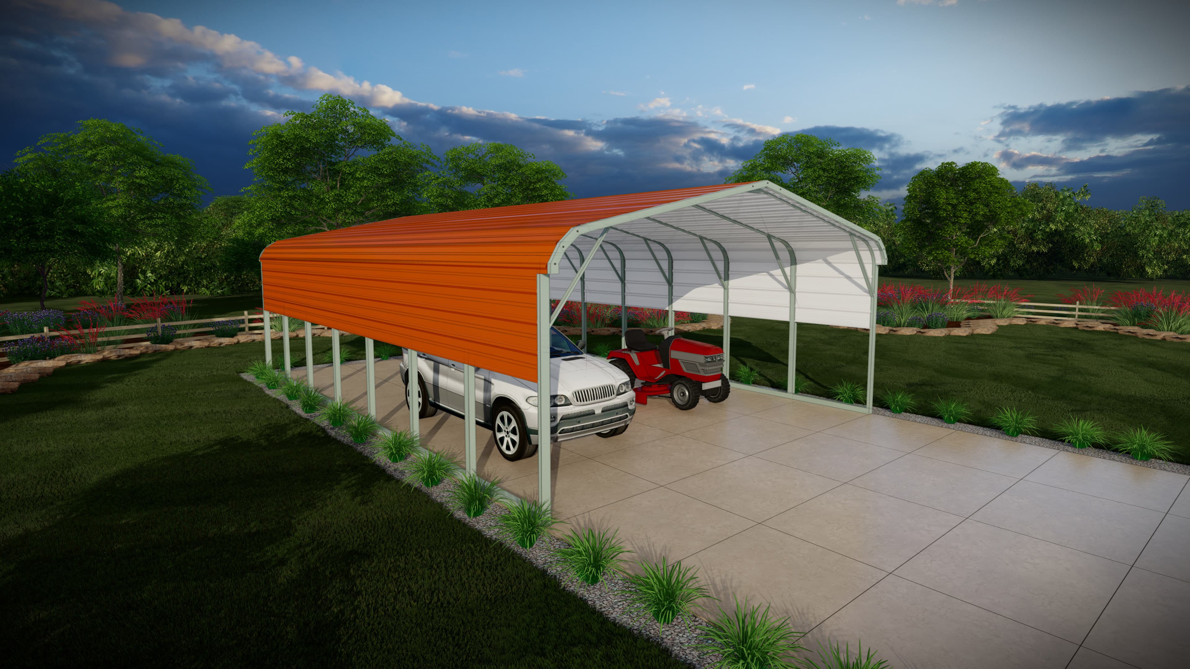Regular roof style with a 3&#8242; panel each side.