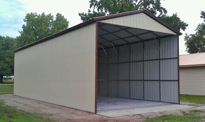 Vertical roof style both sides closed and back end with front gable closed