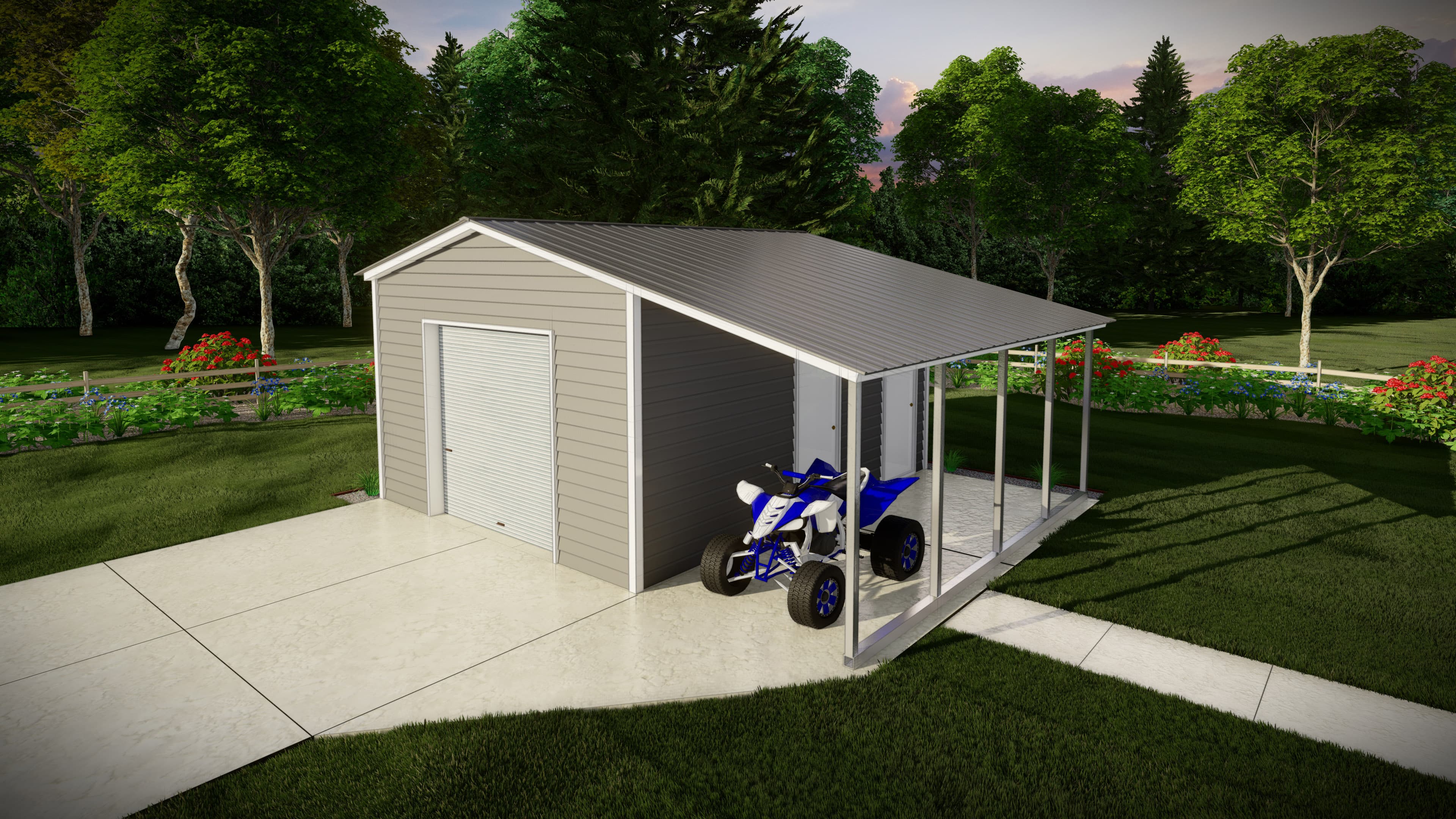 Vertical roof style main fully enclosed
