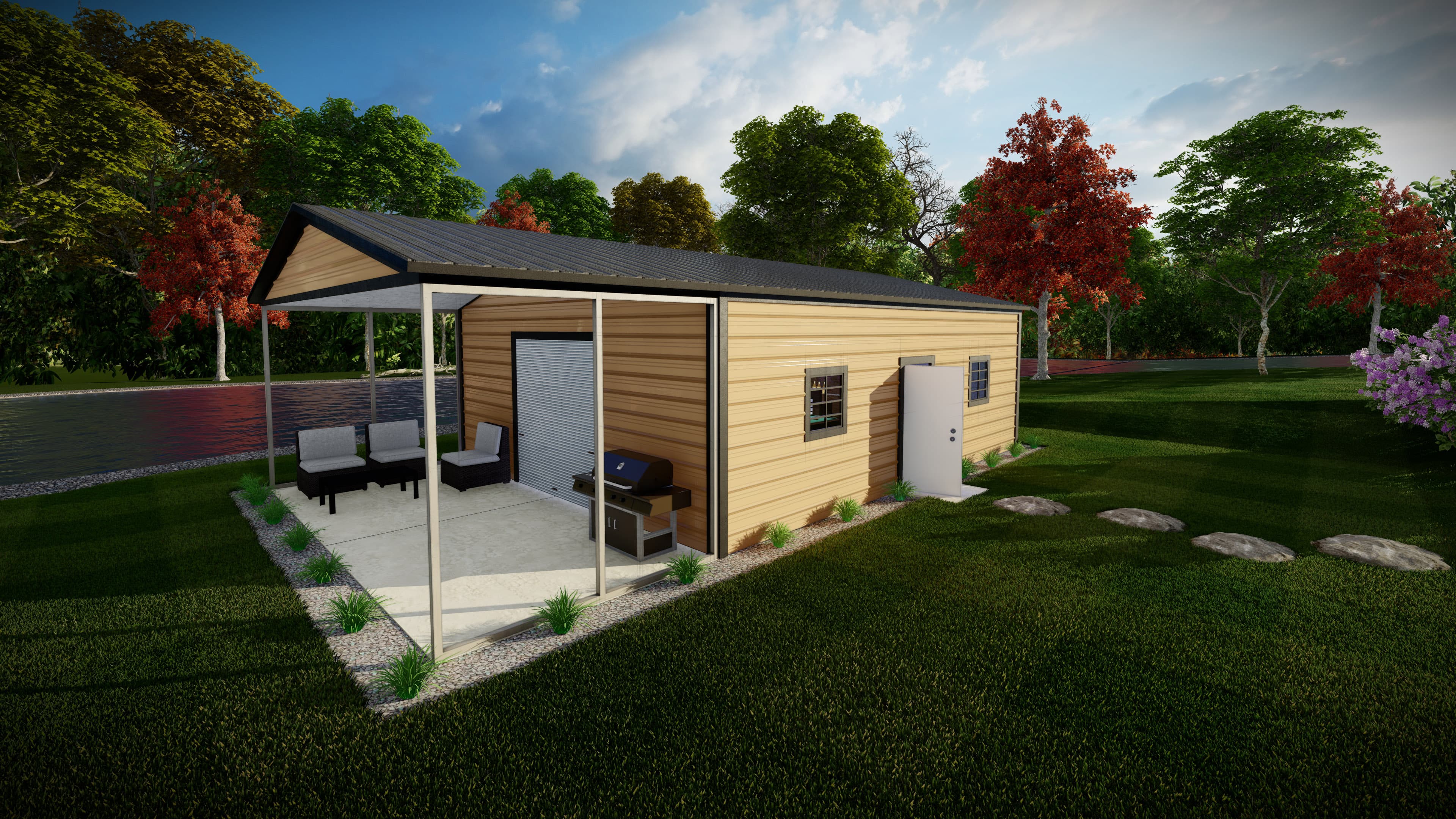 Vertical roof style 30′ enclosed